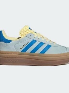 adidas Gazelle Platform Sneaker in Pale Blue, Bright Blue & Cream